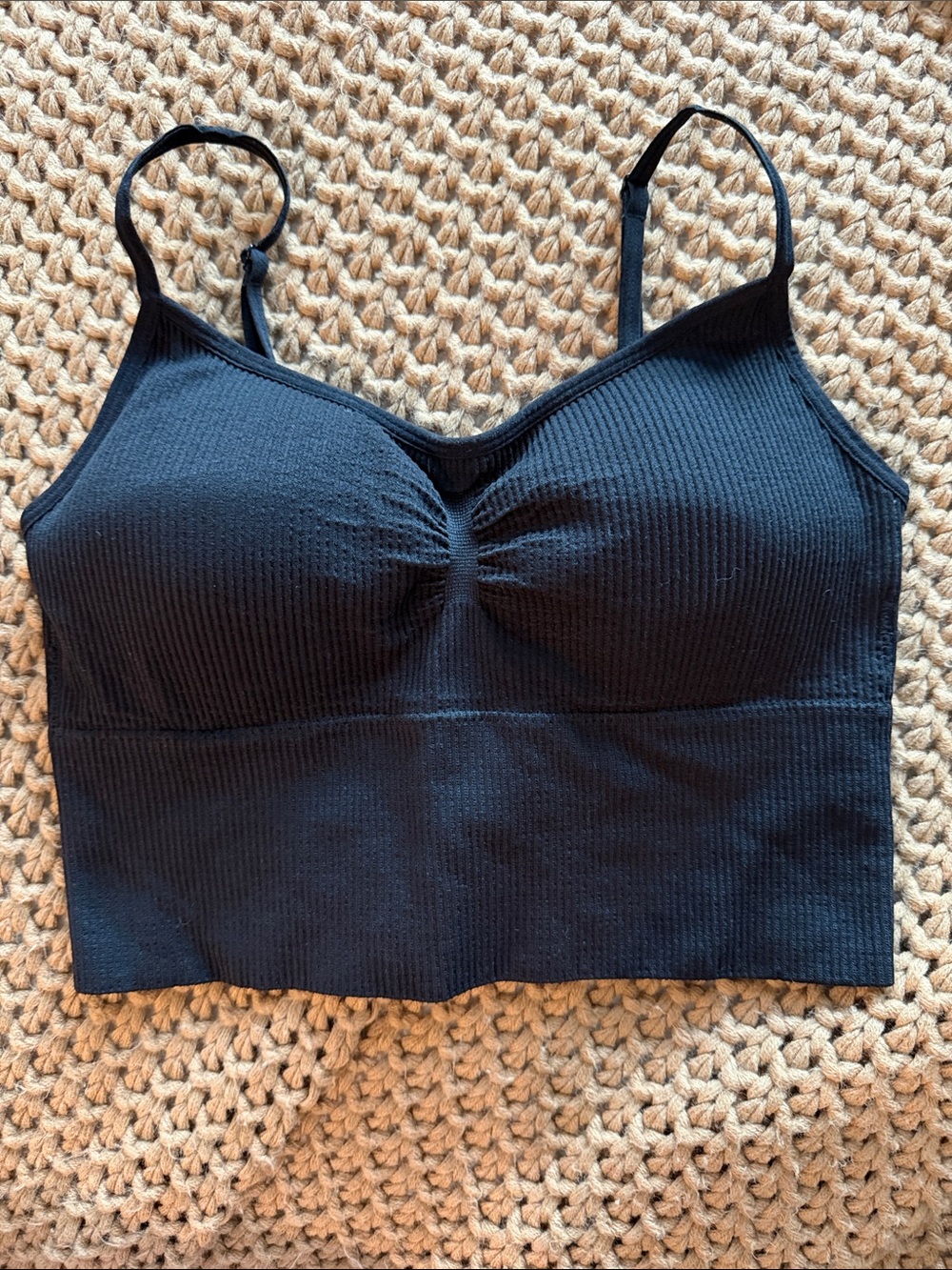 No Boundaries Black Ribbed Bralette Top
